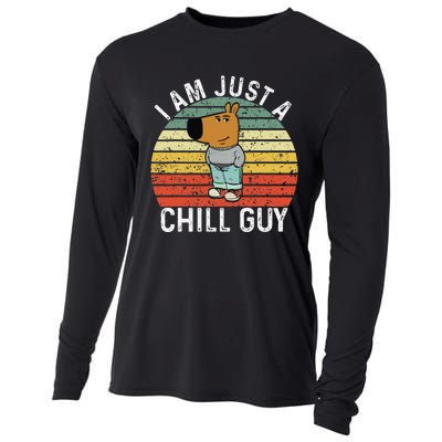 Chill Guy Meme Dog Cool Internet Statement Gift Cooling Performance Long Sleeve Crew