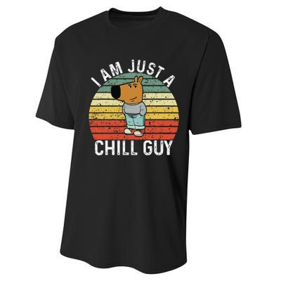 Chill Guy Meme Dog Cool Internet Statement Gift Performance Sprint T-Shirt