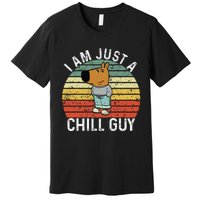 Chill Guy Meme Dog Cool Internet Statement Gift Premium T-Shirt