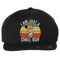 Chill Guy Meme Dog Cool Internet Statement Gift Wool Snapback Cap