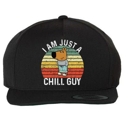 Chill Guy Meme Dog Cool Internet Statement Gift Wool Snapback Cap