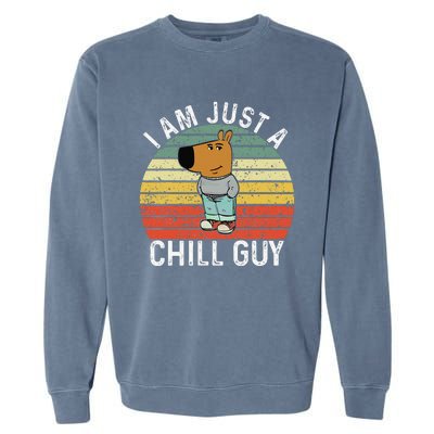 Chill Guy Meme Dog Cool Internet Statement Gift Garment-Dyed Sweatshirt