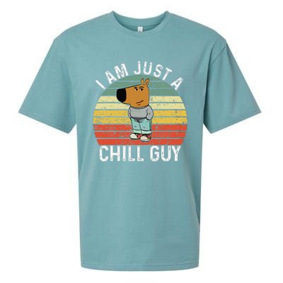 Chill Guy Meme Dog Cool Internet Statement Gift Sueded Cloud Jersey T-Shirt