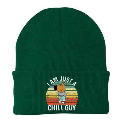 Chill Guy Meme Dog Cool Internet Statement Knit Cap Winter Beanie