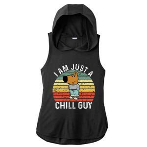 Chill Guy Meme Dog Cool Internet Statement Ladies PosiCharge Tri-Blend Wicking Draft Hoodie Tank