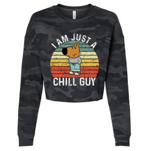 Chill Guy Meme Dog Cool Internet Statement Cropped Pullover Crew