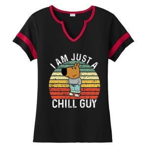 Chill Guy Meme Dog Cool Internet Statement Ladies Halftime Notch Neck Tee