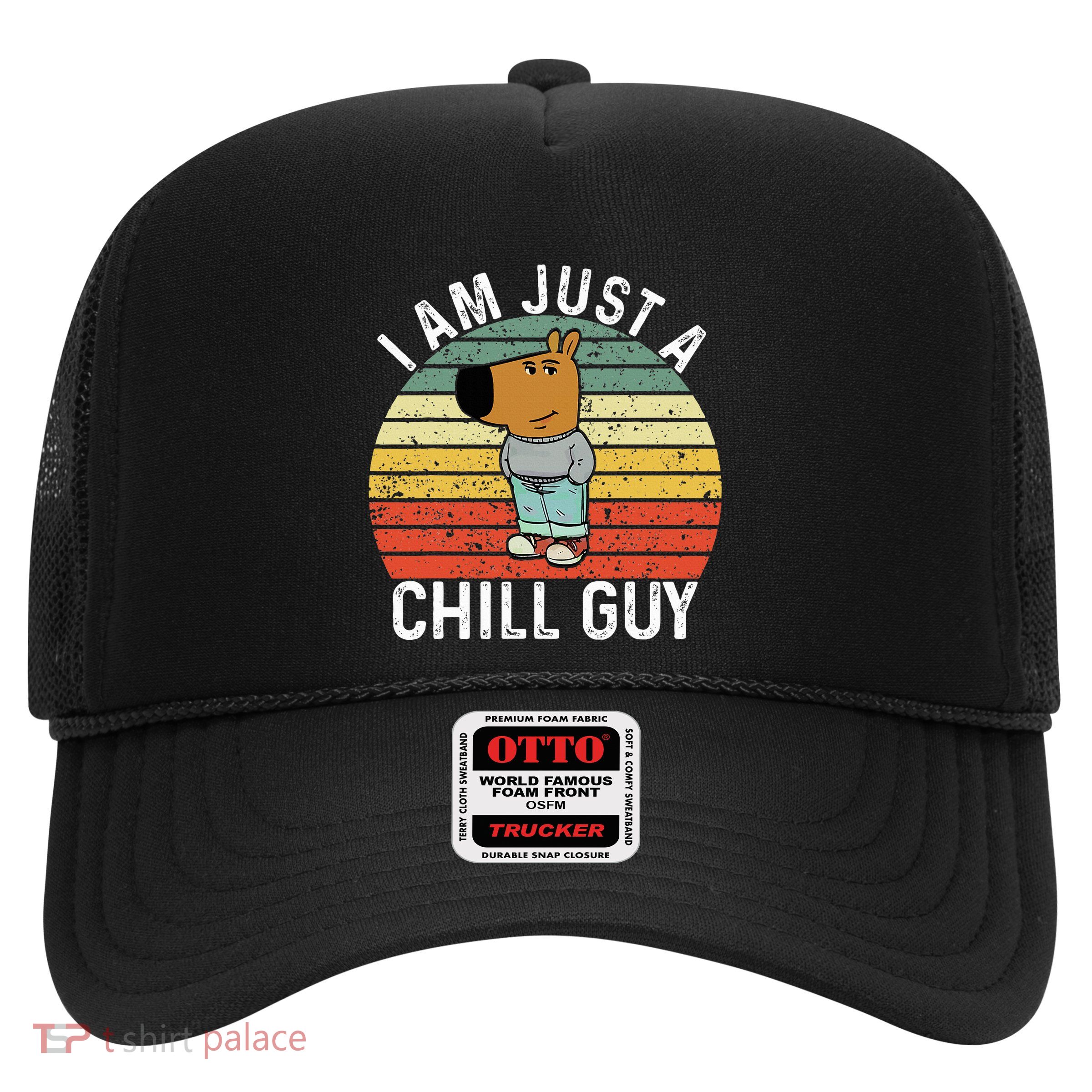 Chill Guy Meme Dog Cool Internet Statement Trucker Hat