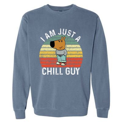 Chill Guy Meme Dog Cool Internet Statement Garment-Dyed Sweatshirt