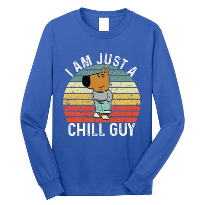 Chill Guy Meme Dog Cool Internet Statement Long Sleeve Shirt