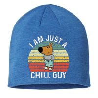 Chill Guy Meme Dog Cool Internet Statement Sustainable Beanie