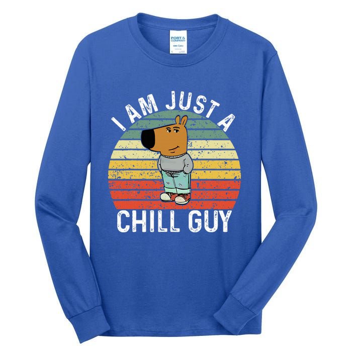 Chill Guy Meme Dog Cool Internet Statement Tall Long Sleeve T-Shirt