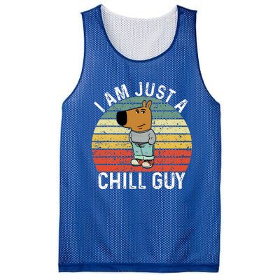 Chill Guy Meme Dog Cool Internet Statement Mesh Reversible Basketball Jersey Tank