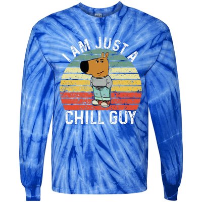 Chill Guy Meme Dog Cool Internet Statement Tie-Dye Long Sleeve Shirt