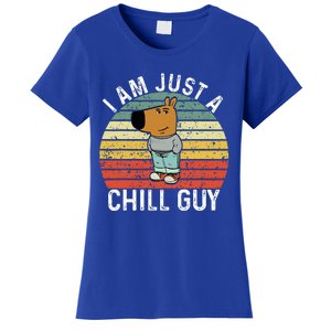 Chill Guy Meme Dog Cool Internet Statement Women's T-Shirt