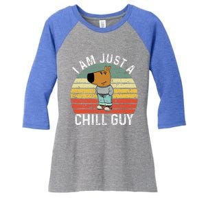 Chill Guy Meme Dog Cool Internet Statement Women's Tri-Blend 3/4-Sleeve Raglan Shirt