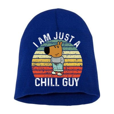 Chill Guy Meme Dog Cool Internet Statement Short Acrylic Beanie