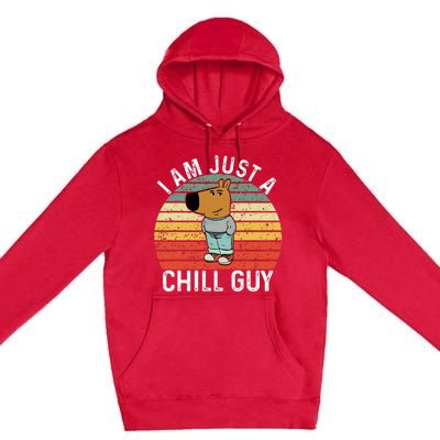 Chill Guy Meme Dog Cool Internet Statement Premium Pullover Hoodie