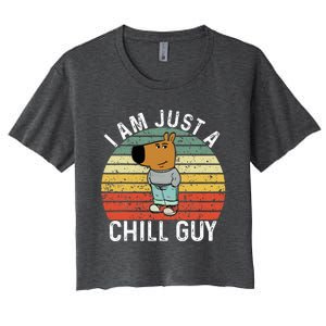 Chill Guy Meme Dog Cool Internet Statement Women's Crop Top Tee