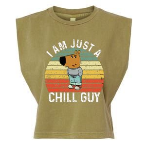 Chill Guy Meme Dog Cool Internet Statement Garment-Dyed Women's Muscle Tee