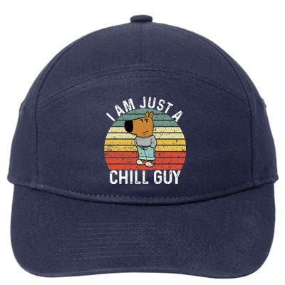 Chill Guy Meme Dog Cool Internet Statement 7-Panel Snapback Hat