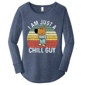 Chill Guy Meme Dog Cool Internet Statement Women's Perfect Tri Tunic Long Sleeve Shirt