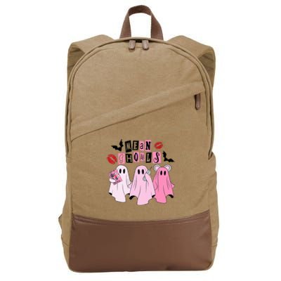 Cute Ghost Mean Ghouls Funny Halloween Costume Spooky Season Cotton Canvas Backpack