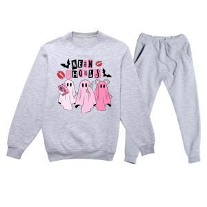 Cute Ghost Mean Ghouls Funny Halloween Costume Spooky Season Premium Crewneck Sweatsuit Set