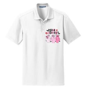 Cute Ghost Mean Ghouls Funny Halloween Costume Spooky Season Dry Zone Grid Polo