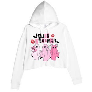 Cute Ghost Mean Ghouls Funny Halloween Costume Spooky Season Crop Fleece Hoodie