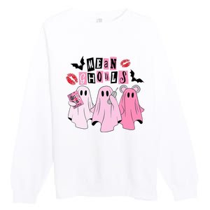 Cute Ghost Mean Ghouls Funny Halloween Costume Spooky Season Premium Crewneck Sweatshirt