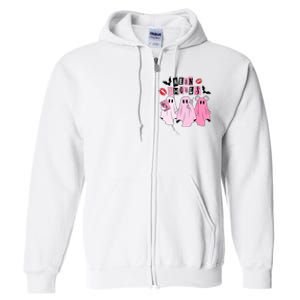 Cute Ghost Mean Ghouls Funny Halloween Costume Spooky Season Full Zip Hoodie