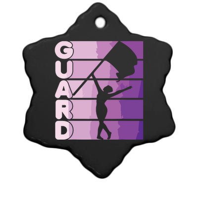 Color Guard Marching Band Flag Girl Ceramic Star Ornament