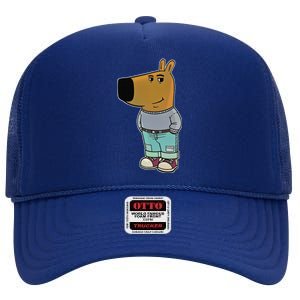 Chill Guy Meme Gift Cute High Crown Mesh Back Trucker Hat