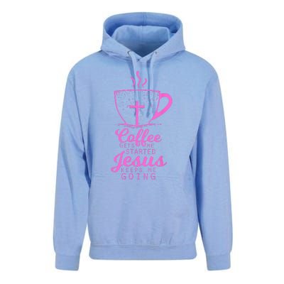 Coffee Gets Me Started Jesus Keeps Me Going Gift Unisex Surf Hoodie