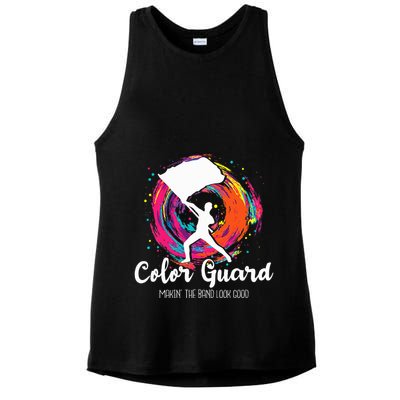 Color Guard Makin The B.A.N.D Look Good Marching Band Lover Ladies PosiCharge Tri-Blend Wicking Tank