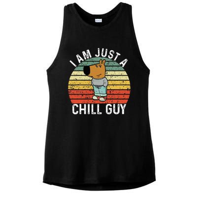 Chill Guy Meme Dog Cool Internet Statement Ladies PosiCharge Tri-Blend Wicking Tank