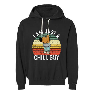 Chill Guy Meme Dog Cool Internet Statement Garment-Dyed Fleece Hoodie