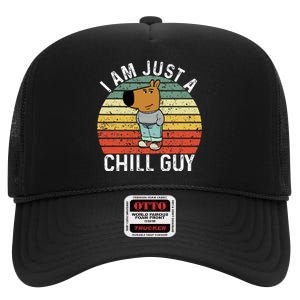 Chill Guy Meme Dog Cool Internet Statement High Crown Mesh Back Trucker Hat