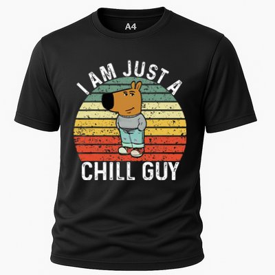 Chill Guy Meme Dog Cool Internet Statement Cooling Performance Crew T-Shirt