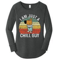 Chill Guy Meme Dog Cool Internet Statement Women's Perfect Tri Tunic Long Sleeve Shirt