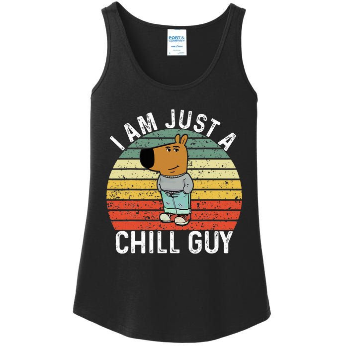 Chill Guy Meme Dog Cool Internet Statement Ladies Essential Tank