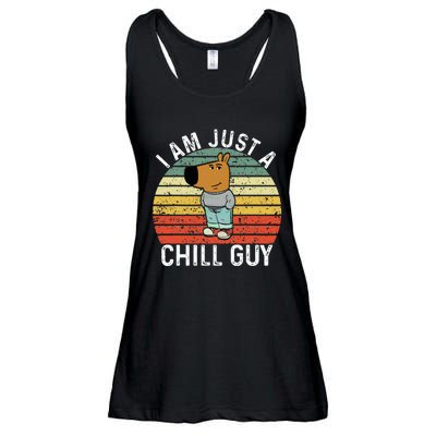 Chill Guy Meme Dog Cool Internet Statement Ladies Essential Flowy Tank