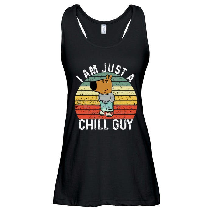 Chill Guy Meme Dog Cool Internet Statement Ladies Essential Flowy Tank