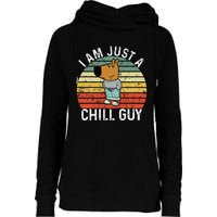 Chill Guy Meme Dog Cool Internet Statement Womens Funnel Neck Pullover Hood