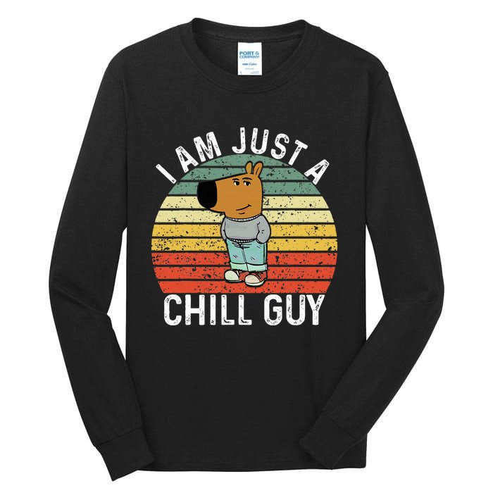 Chill Guy Meme Dog Cool Internet Statement Tall Long Sleeve T-Shirt