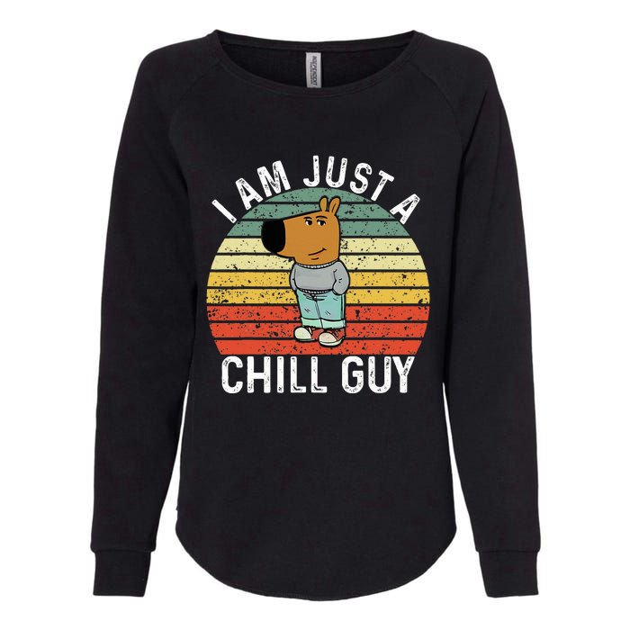 Chill Guy Meme Dog Cool Internet Statement Womens California Wash Sweatshirt