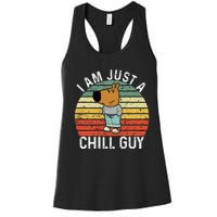 Chill Guy Meme Dog Cool Internet Statement Women's Racerback Tank