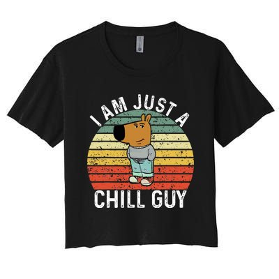 Chill Guy Meme Dog Cool Internet Statement Women's Crop Top Tee