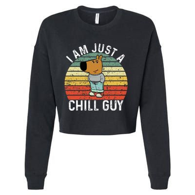 Chill Guy Meme Dog Cool Internet Statement Cropped Pullover Crew